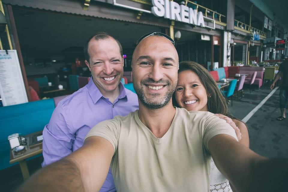  Ufuk takes a fun selfie with his customers after their shoot in Istanbul. 